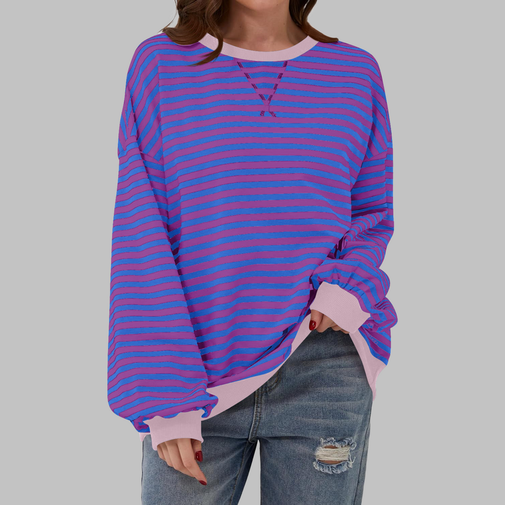 Optimized Product Title: LUKA™ Striped Long Sleeve Casual Sweatshirt with Round Neck - Stylish & Comfortable Everyday Wear

This title includes relevant keywords while enhancing clarity and appeal for potential customers.