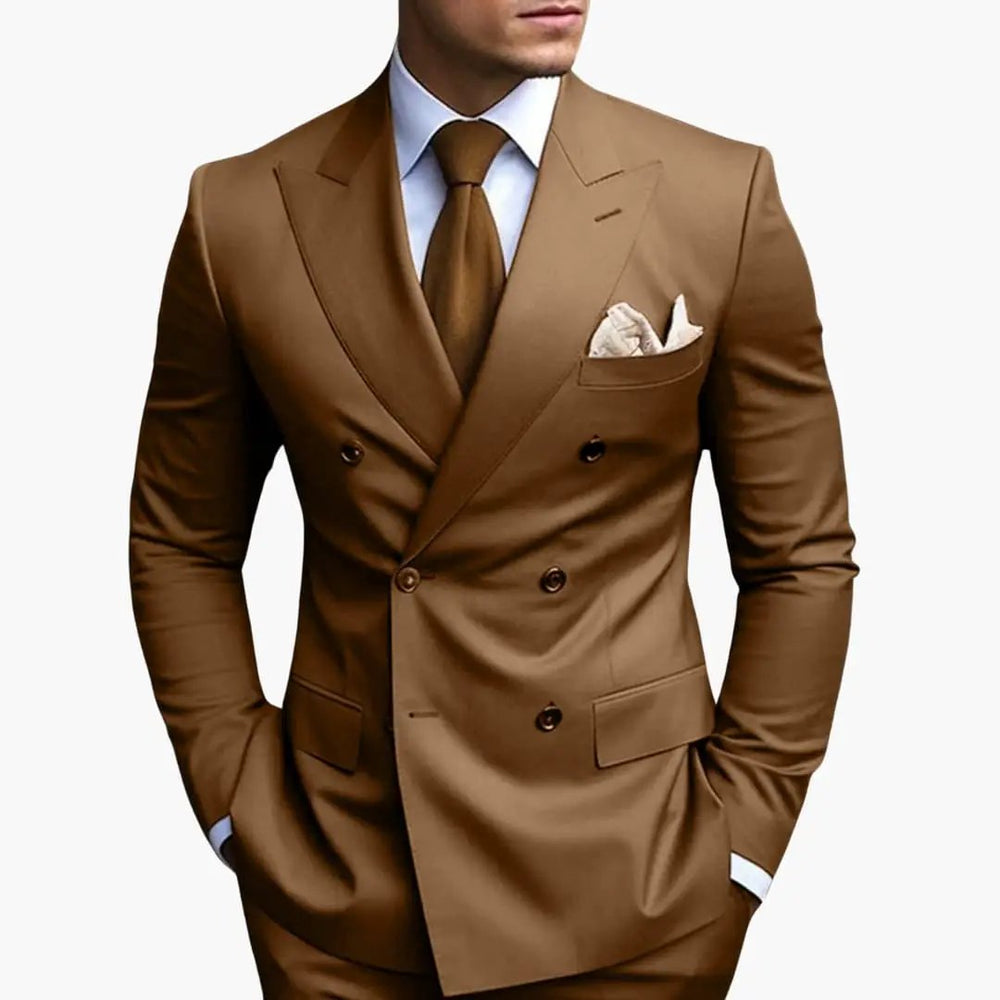 Men's Wedding Suit – Double-Breasted Jacket, Notched Lapel & Two-Piece Design