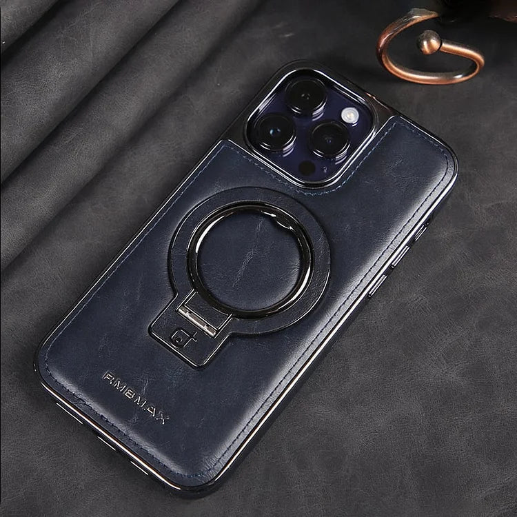 Premium Leder iPhone-Hülle mit Magnetischem Ständer – Ultimativer Schutz & Stil