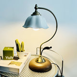 Vintage Goose Neck Table Lamp | Antique Brass USB Bedside Light