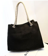 Canvas Beach Tote Bag – Rope Handles, Spacious & Durable