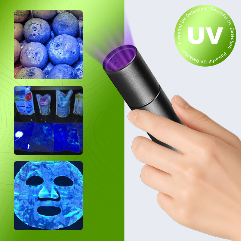 365nm UV Flashlight – 10W LED, 50m Range for Food & Hygiene Inspection
