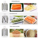 Optimized Product Title: **Rotierender Gemüseschneider mit 3 Edelstahl-Trommeln – Vielseitiger Küchenhelfer für schnelles und einfaches Schneiden, Reiben und Zerkleinern von Gemüse** 

This title includes relevant keywords and phrases that can help improv