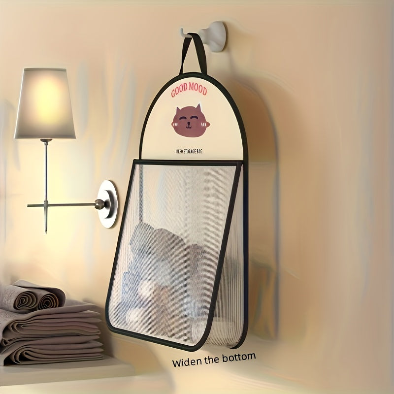 Foldable Mesh Storage Bag – Breathable, Metal Hooks & Cute Animal Prints