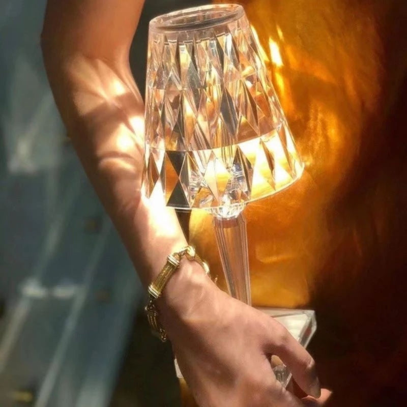 Crystal Table Lamp with Touch Control – LumeCrystal
