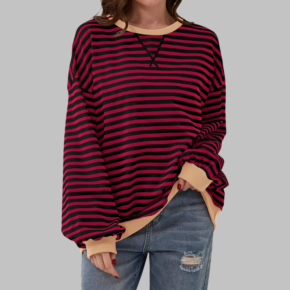 Optimized Product Title: LUKA™ Striped Long Sleeve Casual Sweatshirt with Round Neck - Stylish & Comfortable Everyday Wear

This title includes relevant keywords while enhancing clarity and appeal for potential customers.