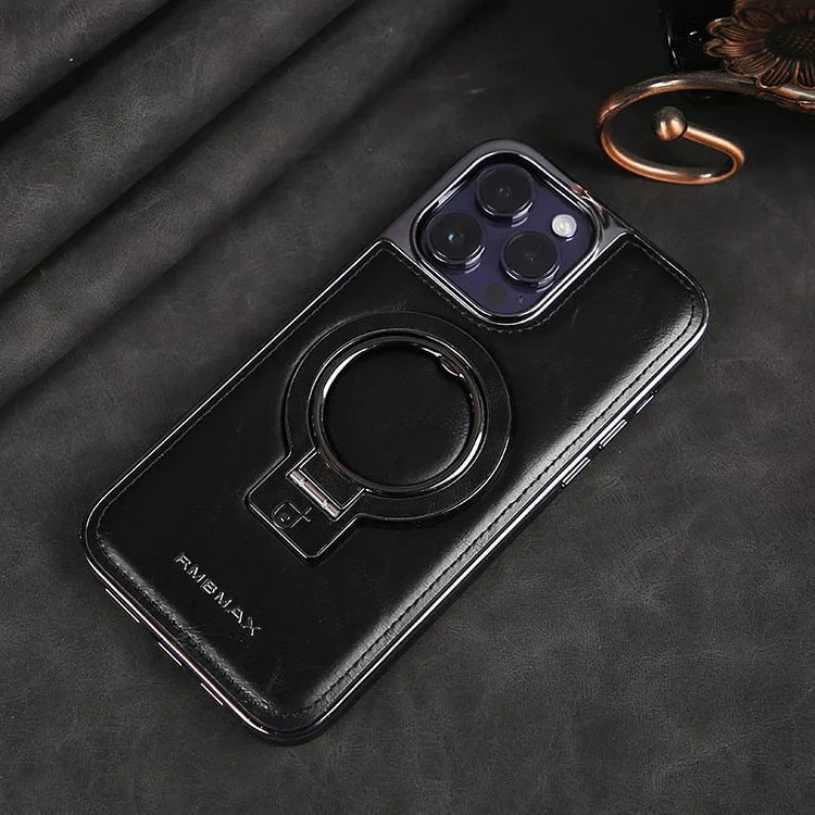 Premium Leder iPhone-Hülle mit Magnetischem Ständer – Ultimativer Schutz & Stil