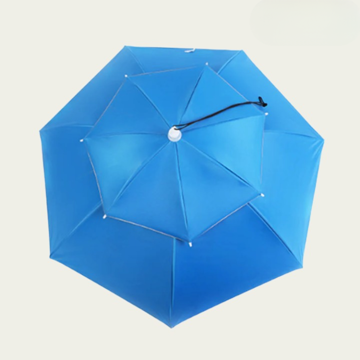 Hands-Free Umbrella Hat – 77cm Canopy, Adjustable Chin Strap & Sun/Rain Protection
