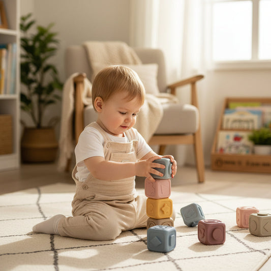 Baby Stacking Toy – Sensory Design, Teething Cubes & Educational Blocks
