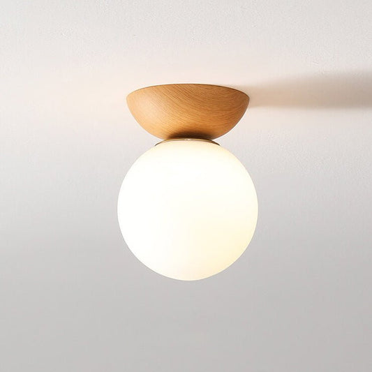Ceiling Light – Japanese Style, Wood-Glass Design & Three Light Modes