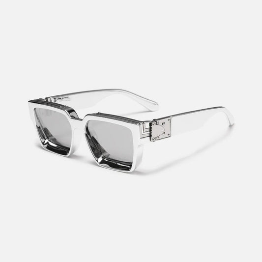 Unisex Square Sunglasses – Polarized Lenses, Metal Hinge Detail & Oversized Frame