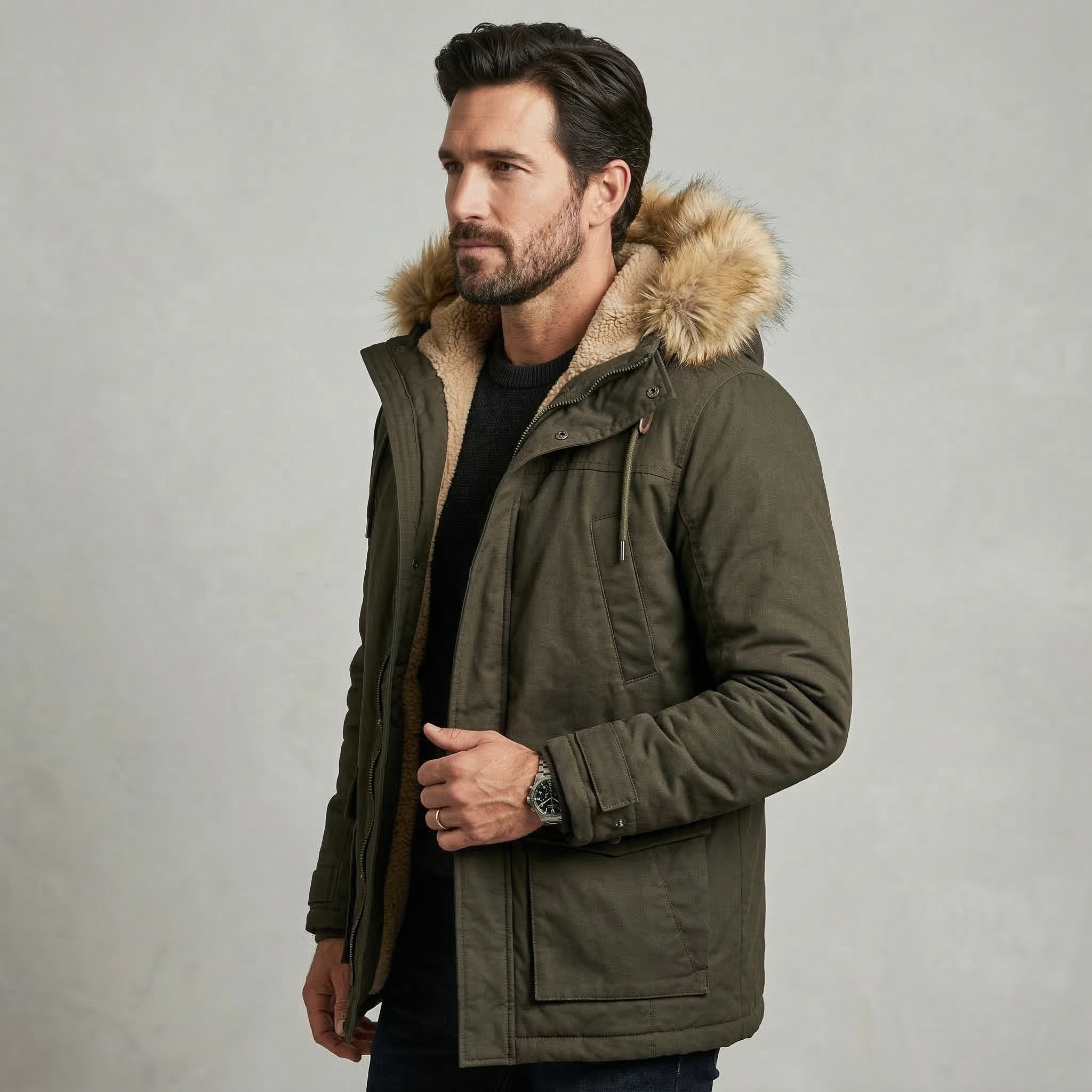 Northvale Sherpa-Lined Fur Hood Parka