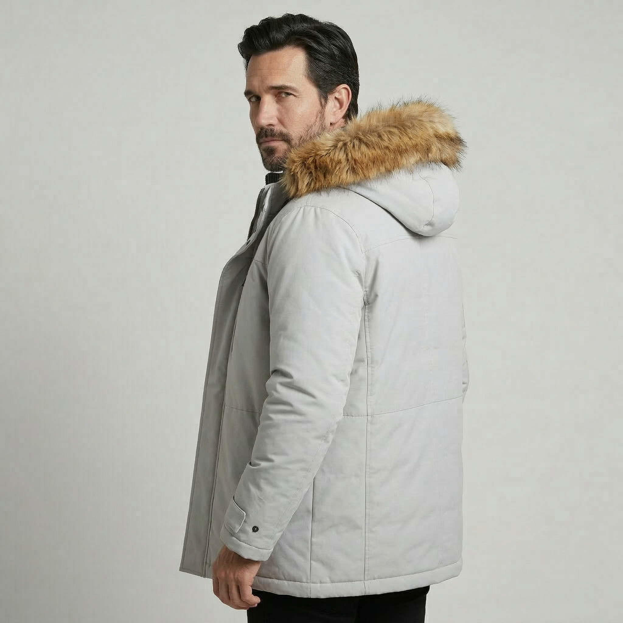 Eldridge Ice Gray Fur-Trim Parka