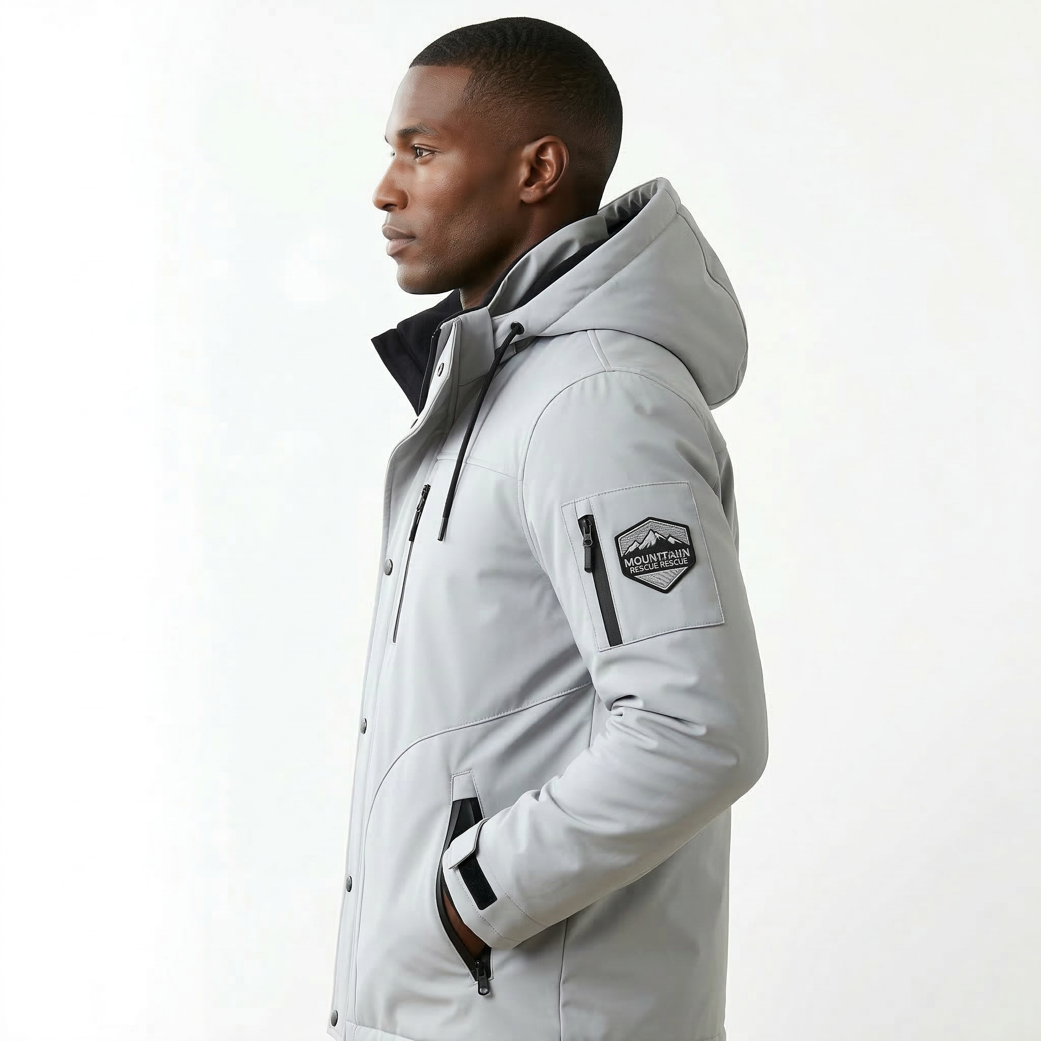 Arden Ice Gray Technical Hooded Jacket