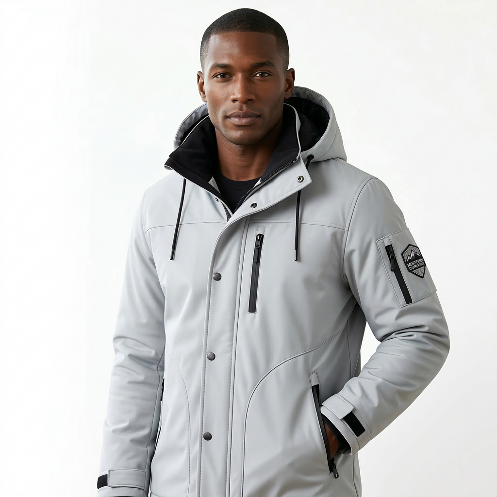 Arden Ice Gray Technical Hooded Jacket