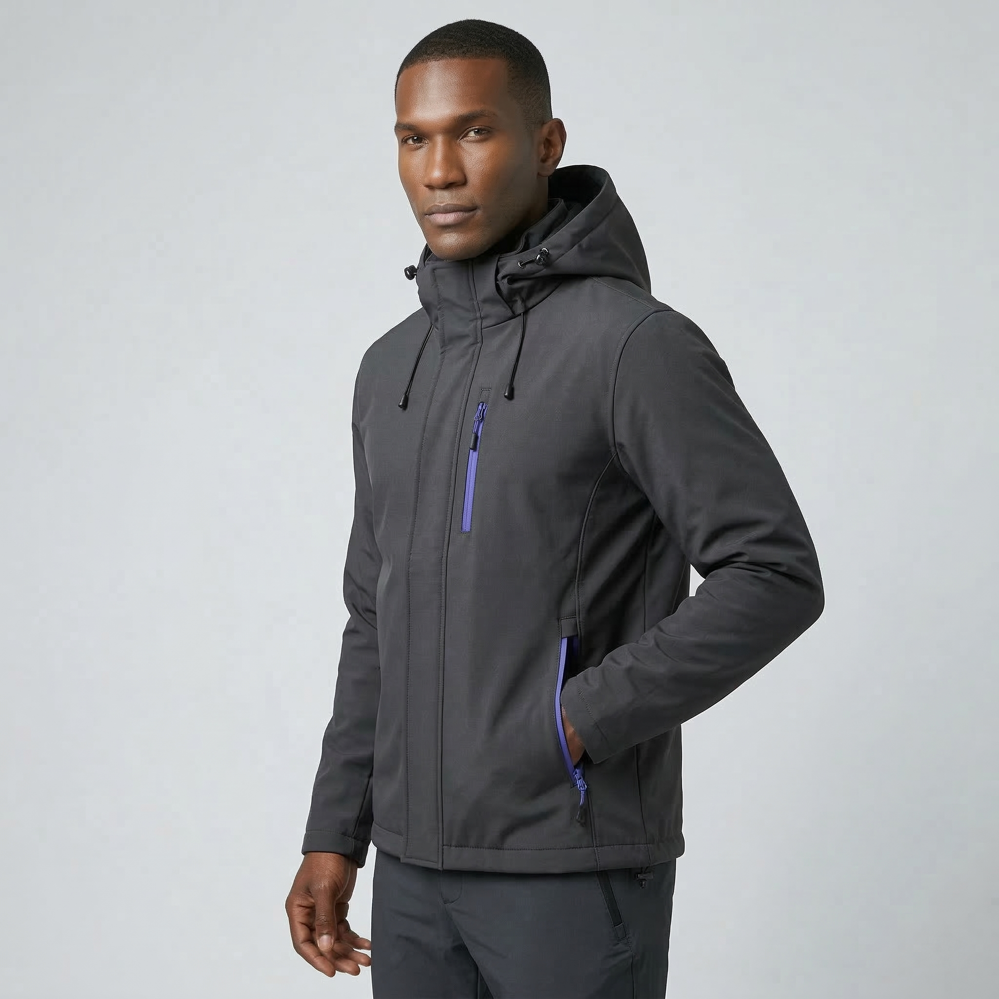 Axton Charcoal Technical Hooded Jacket
