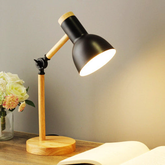 Wooden LED Desk Lamp – Scandinavian Design, Adjustable Arm & Warm Light
