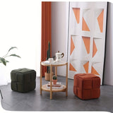Corduroy Footstool Ottoman – Foam-Filled, Extra Seat & Soft Velvety Cover