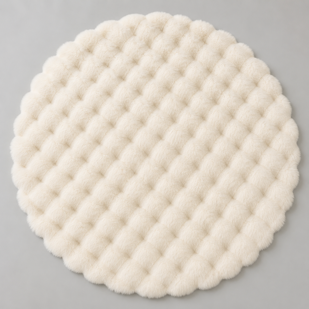 Bubble Rug – Round Fluffy Design, Plush High-Pile & Non-Slip Backing