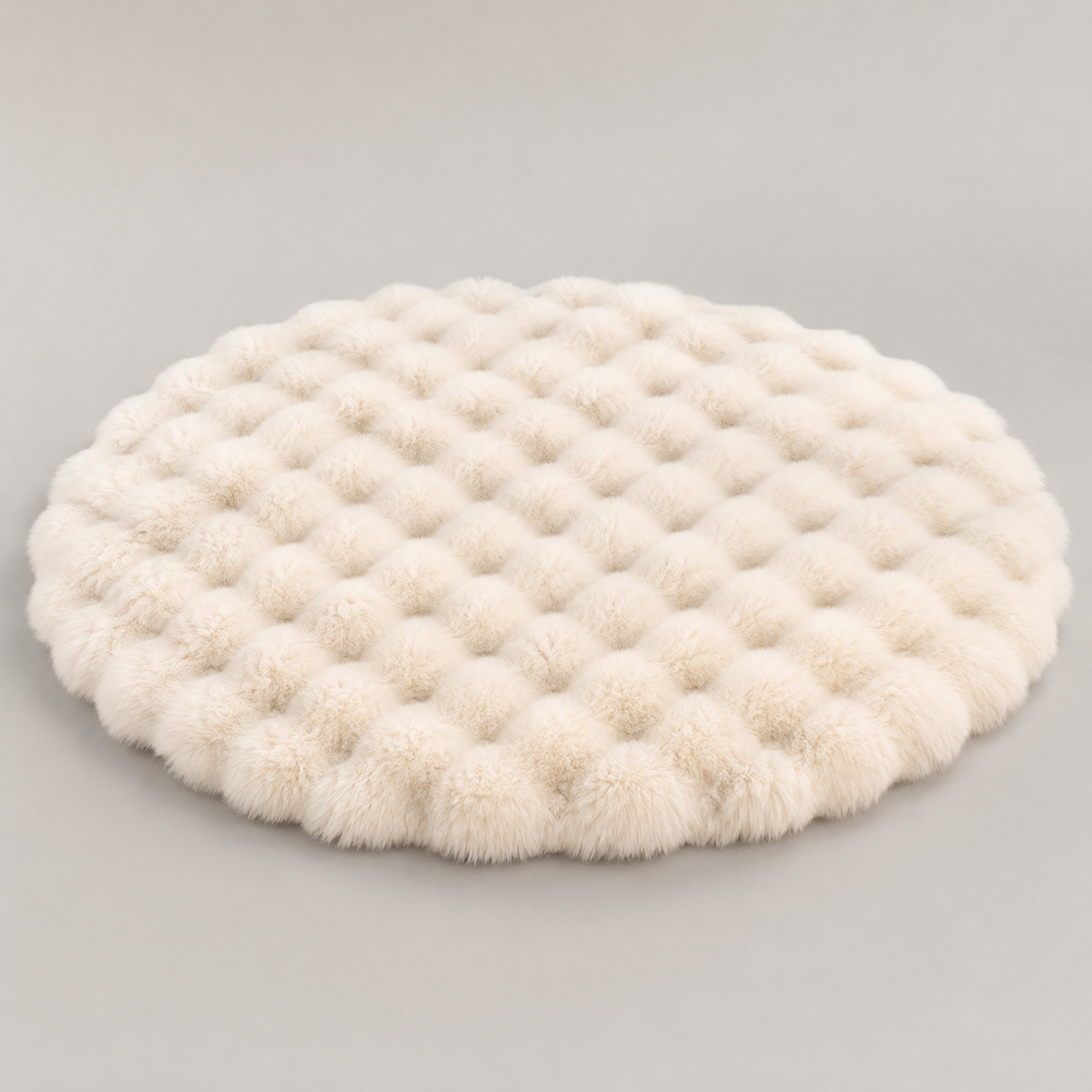 Bubble Rug – Round Fluffy Design, Plush High-Pile & Non-Slip Backing
