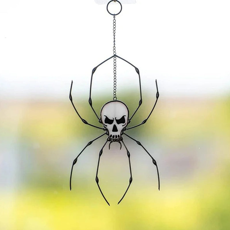 Halloween-Fensterdeko Buntglas mit Metallrahmen