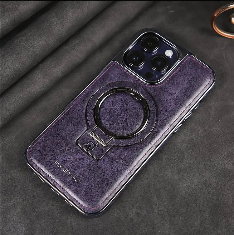 Premium Leder iPhone-Hülle mit Magnetischem Ständer – Ultimativer Schutz & Stil