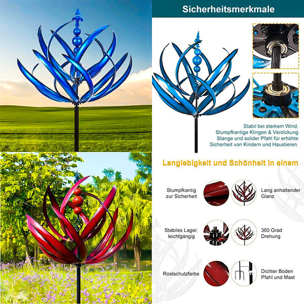Metal Garden Wind Spinner – Weatherproof, Low-Friction Bearing & 90cm Tall