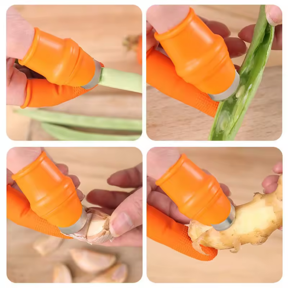 Garden Harvest Thumb Knife Blades – Stainless Steel, Silicone Fit & 4-Piece Set