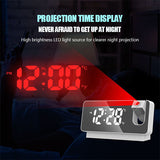 LED Projection Alarm Clock – 180° Ceiling Display, 18cm LED, Dual Alarm & USB Charging