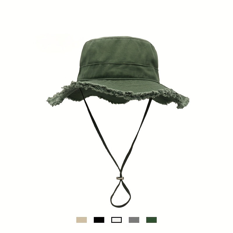 Women's Bucket Hat – Cotton, UV Protection & Adjustable Drawstring