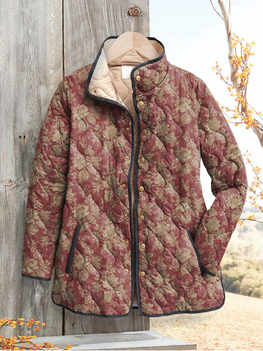 Optimized Product Title: "Vintage Damenjacke mit Blumenmuster – Stilvolle Blüten-Design Jacke für Damen" 

This title includes relevant keywords while maintaining clarity and appeal for potential buyers.