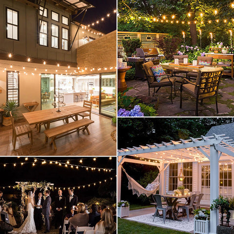 Outdoor LED String Lights – IP44 Waterproof, Edison Bulbs, 2200K Warm White, 15m & 30m