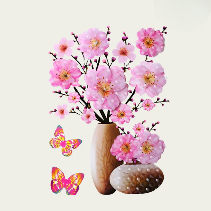 Optimized Product Title: **Selbstklebende Blumen-Wandsticker mit Schmetterlingen – Dekorative Raumgestaltung für Kinderzimmer und Wohnräume**