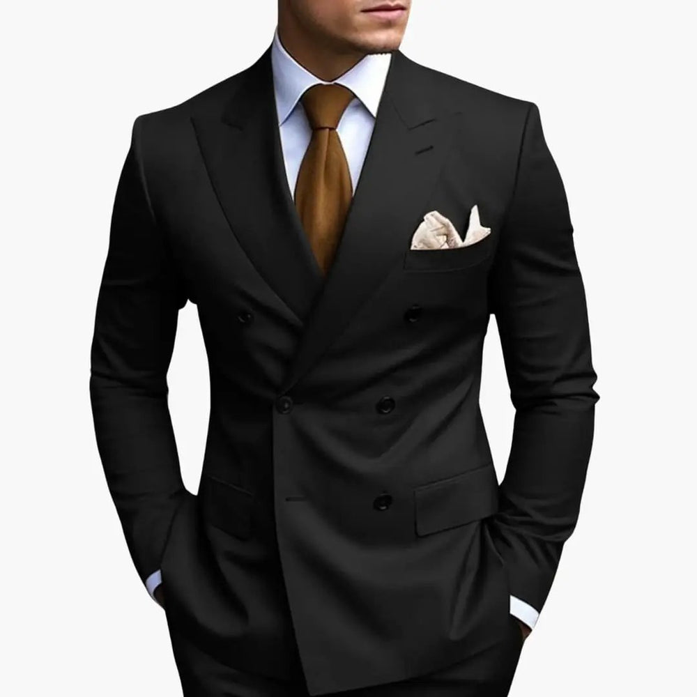 Men's Wedding Suit – Double-Breasted Jacket, Notched Lapel & Two-Piece Design