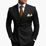 Men's Wedding Suit – Double-Breasted Jacket, Notched Lapel & Two-Piece Design