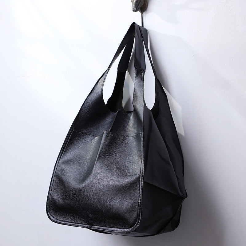 Unisex Leather Weekender Duffel Bag – PU Leather, 32×28×35cm & Adjustable Straps