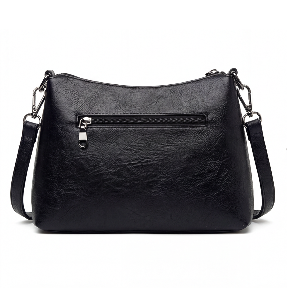 Stylish Soft Faux Leather Crossbody Bag with 3 Compartments – Perfect for Everyday Use