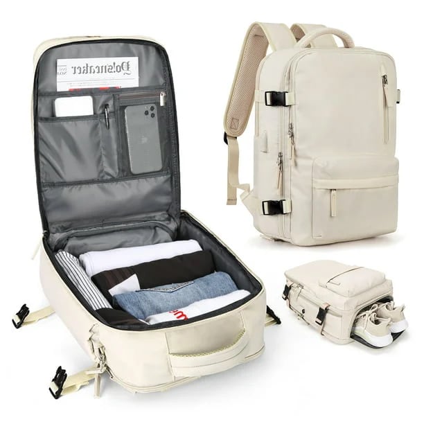 35 L Travel Backpack – USB Charging Port, Shoe Compartment & Carry-On Size