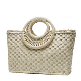 Woven Beach Bag – Round Handles, Spacious & Boho Design