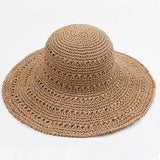 Women's Wide-Brim Straw Sun Hat – Breathable Weave, UV Protection & Retro Design