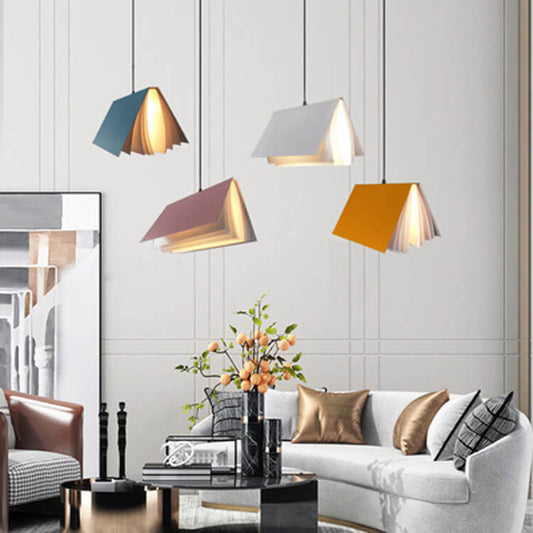 Flying Book Pendant Light – PVC & Iron Build, Adjustable Height & Multi-Color Options