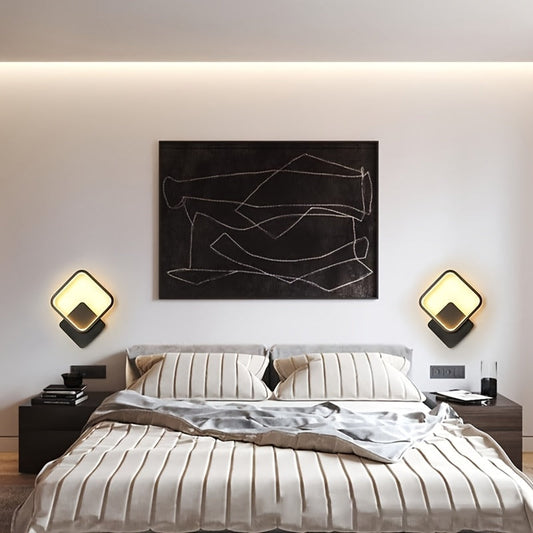 LED Wall Lamp – Square Design, Minimalist Style & Geometric Metal Frame