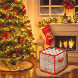 Ornament Storage Box Clear Plastic Christmas Decoration Organizer