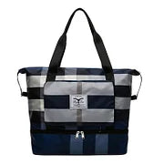 Foldable Travel Duffel Bag – Wet Compartment, 20-35L Capacity & Trolley Strap