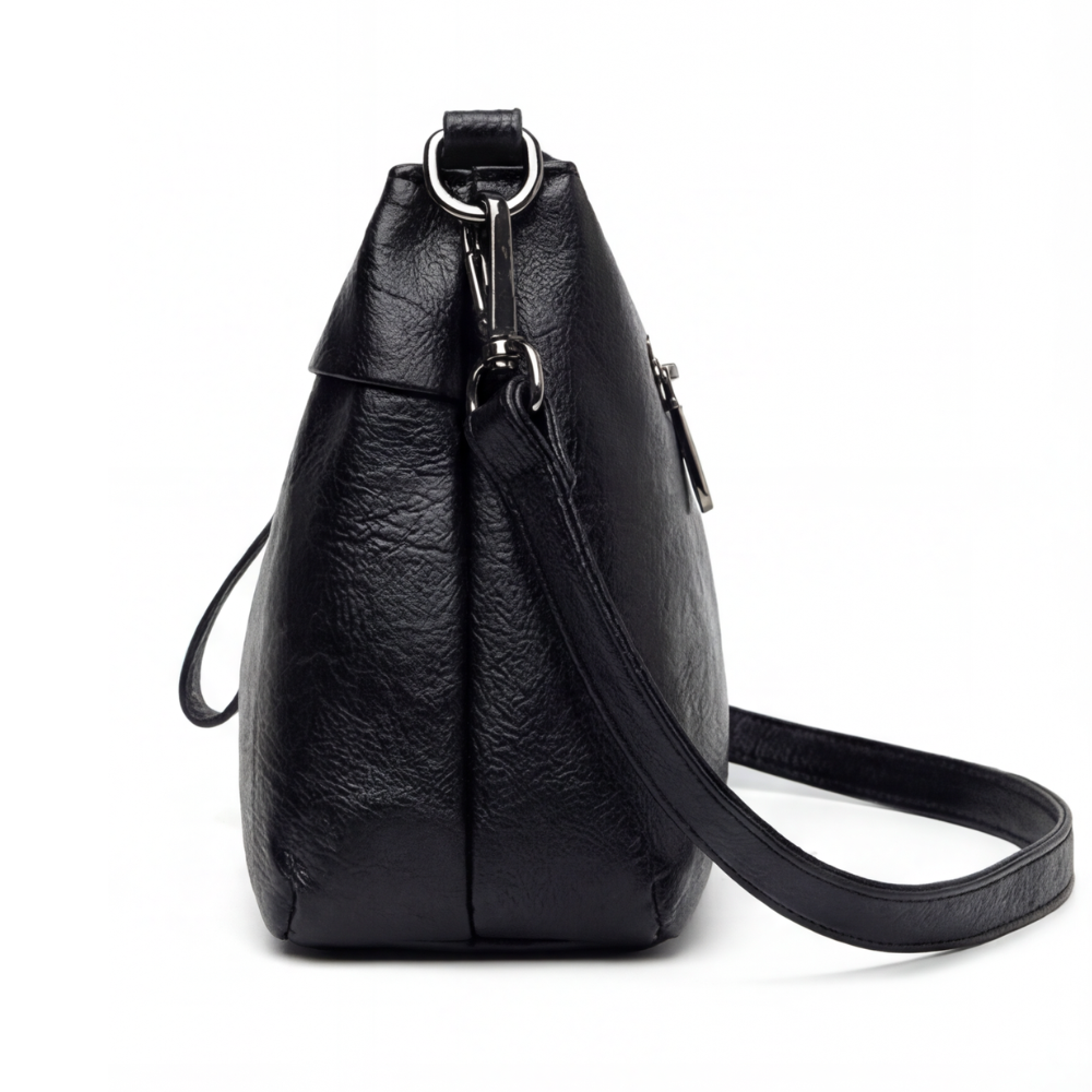 Stylish Soft Faux Leather Crossbody Bag with 3 Compartments – Perfect for Everyday Use