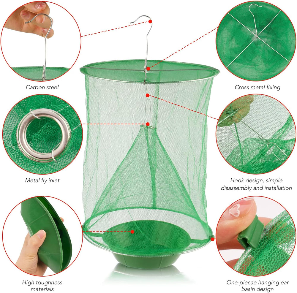 Reusable Fly Trap with Net – Poison-Free, Foldable & 2-Pack
