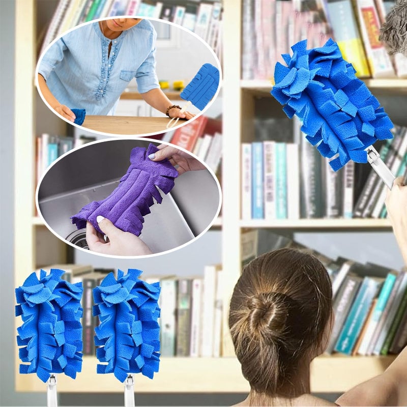 360° Chenille Microfiber Duster – Washable, Wet & Dry, 5 Refills with Handle