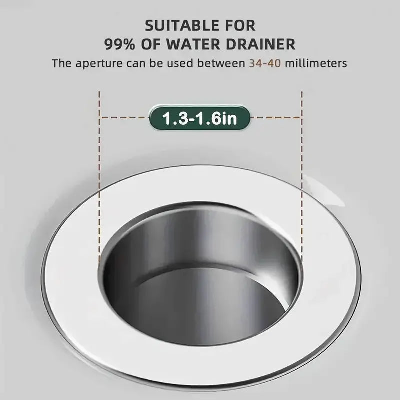 Stainless Steel Drain Strainer – Pop-Up Stopper, Hair Catcher & Tool-Free Install