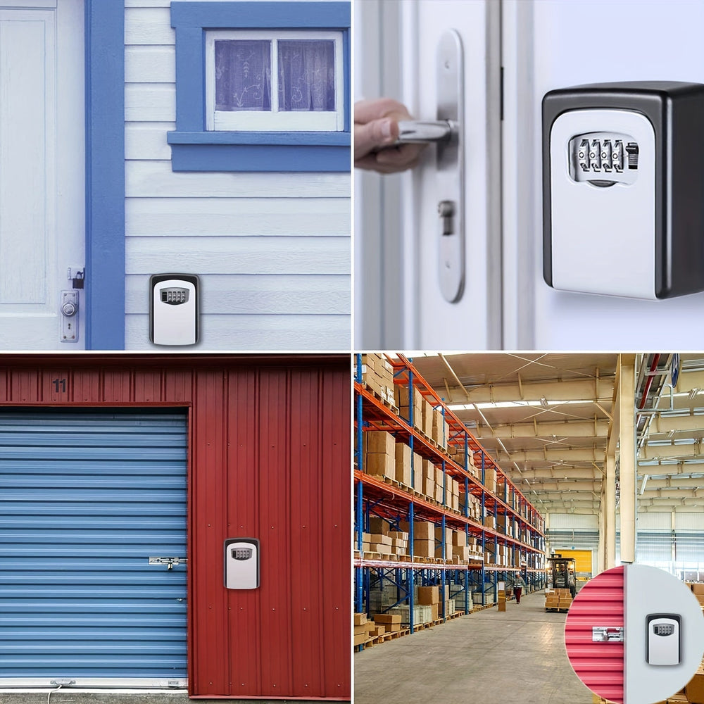Outdoor Key Safe Box – 4-Digit Combination, Weatherproof Steel & Wall-Mounted