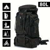 80L Hiking Backpack – Water-Resistant Nylon, Padded Back & Multi-Compartment